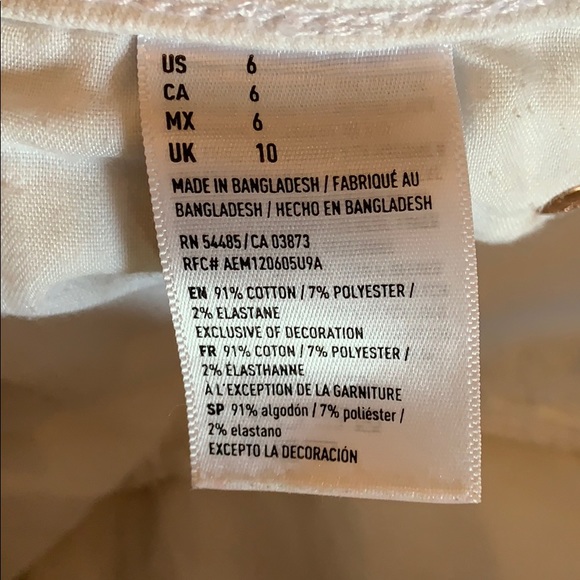 AMERICAN EAGLE SHORTS 🦅 White Jean Shorts Size 6 - Picture 4 of 4